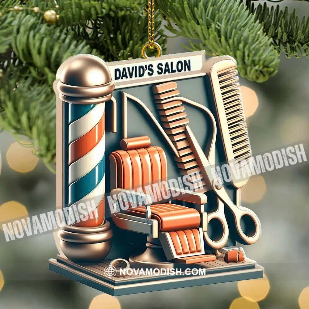 Custom Name Hair Salon Ornament Christmas Decoration