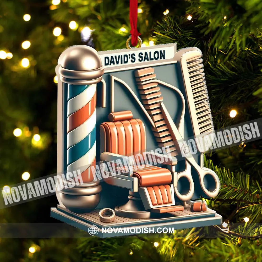 Custom Name Hair Salon Ornament Christmas Decoration