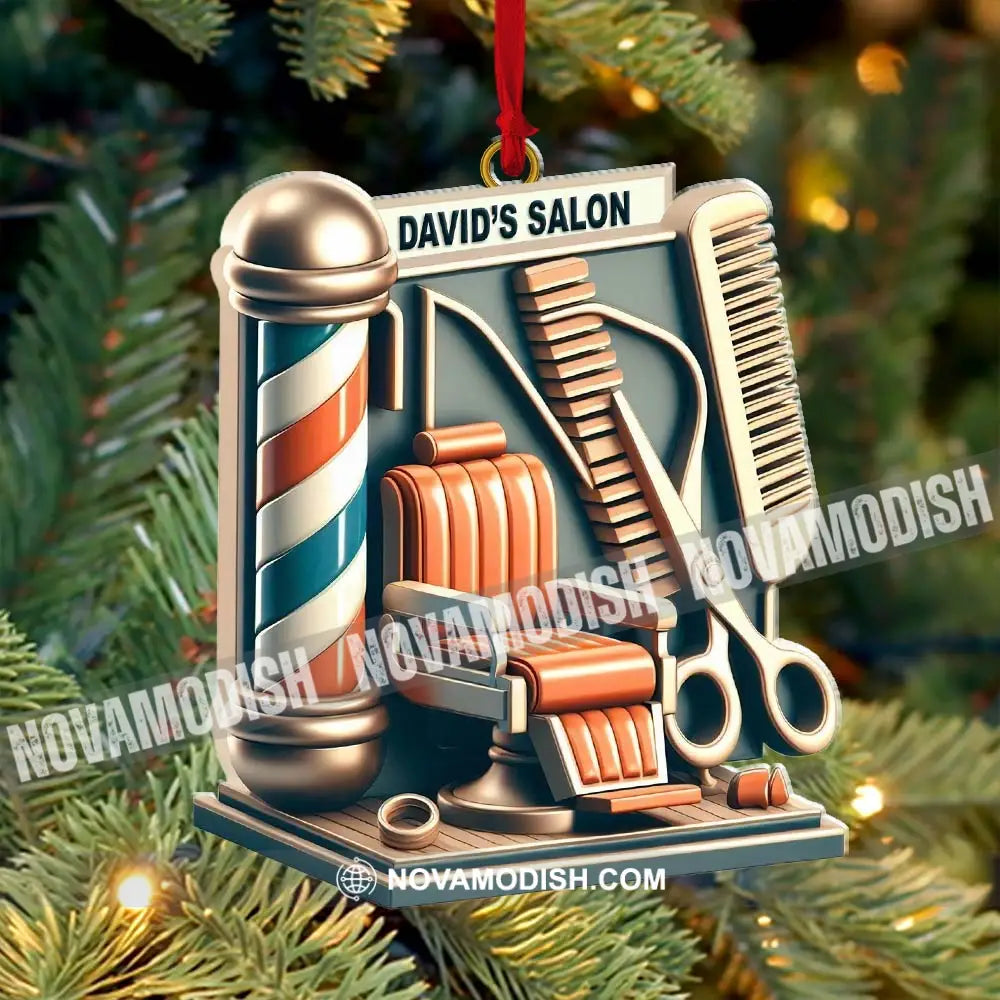 Custom Name Hair Salon Ornament Christmas Decoration