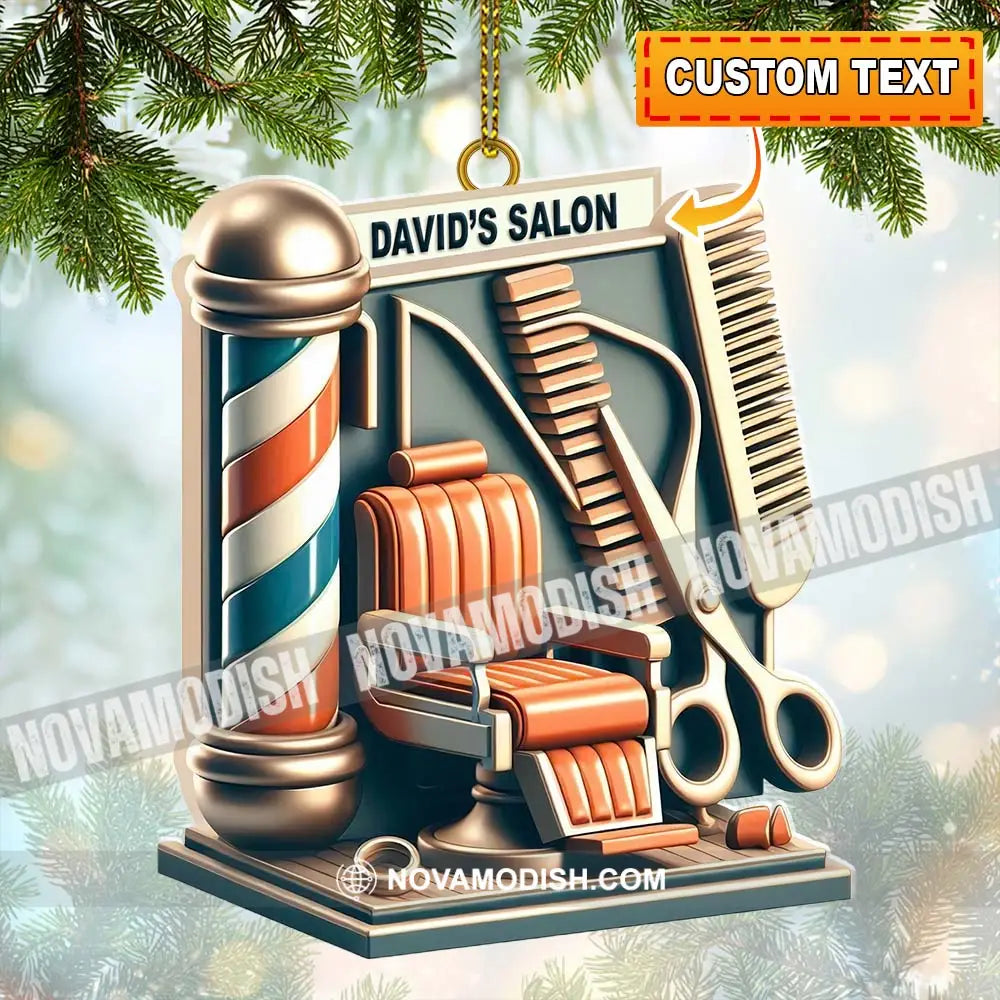 Custom Name Hair Salon Ornament Christmas Decoration