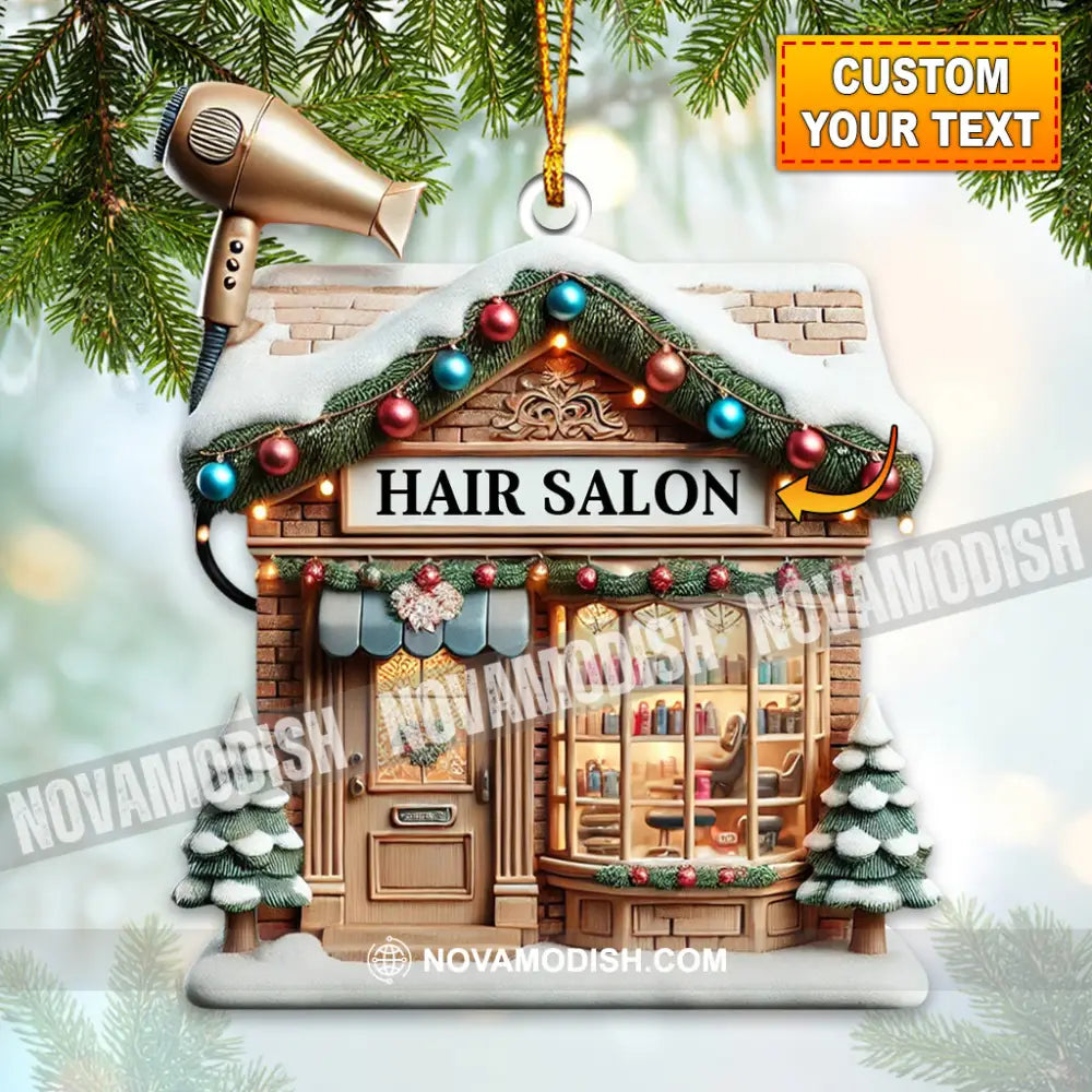 Custom Name Hair Salon Ornament Hairdresser Christmas Gift