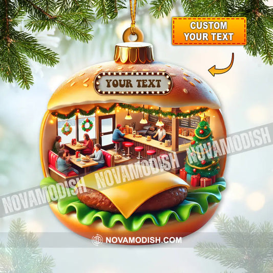 Custom Name Hamburger Ornament Christmas Gift Decoration