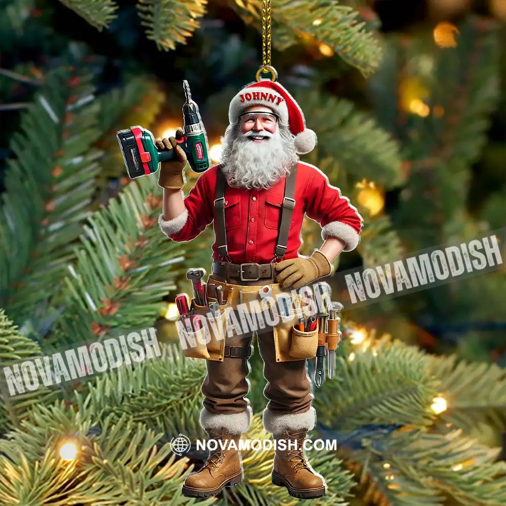 Custom Name Handyman Santa Ornament Christmas Gift