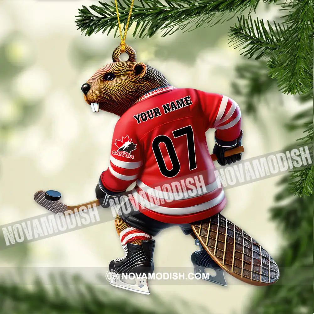 Custom Name Hockey Ornament Christmas Gift For Lover 3.54’’ / 1