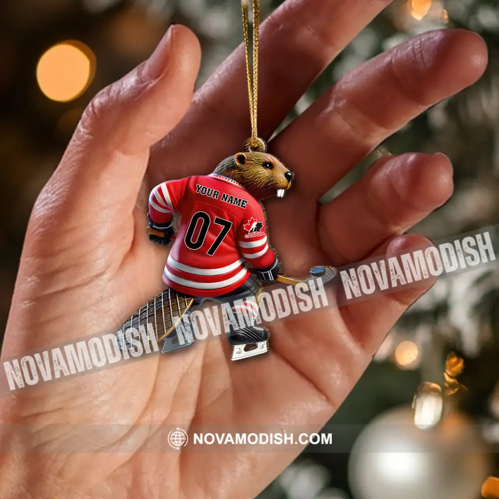 Custom Name Hockey Ornament Christmas Gift For Lover