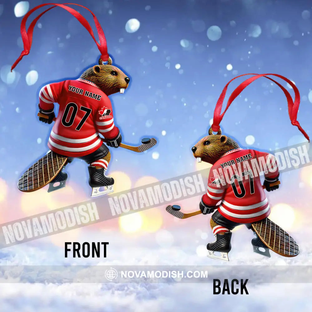 Custom Name Hockey Ornament Christmas Gift For Lover