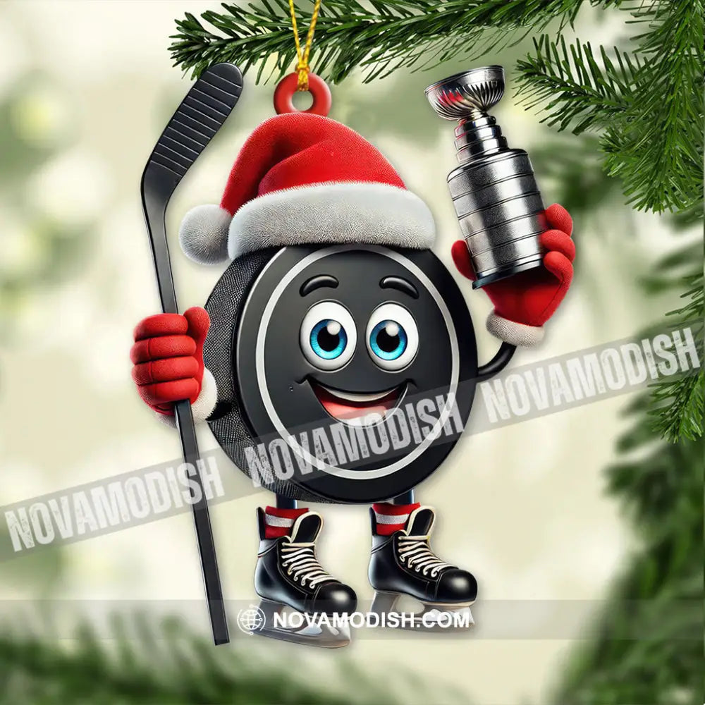 Custom Name Hockey Ornament Lover Christmas Gift 3.54’’ / 1