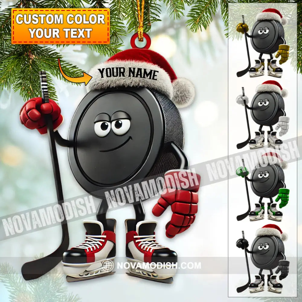 Custom Name Ice Hockey Ornament Christmas Gift