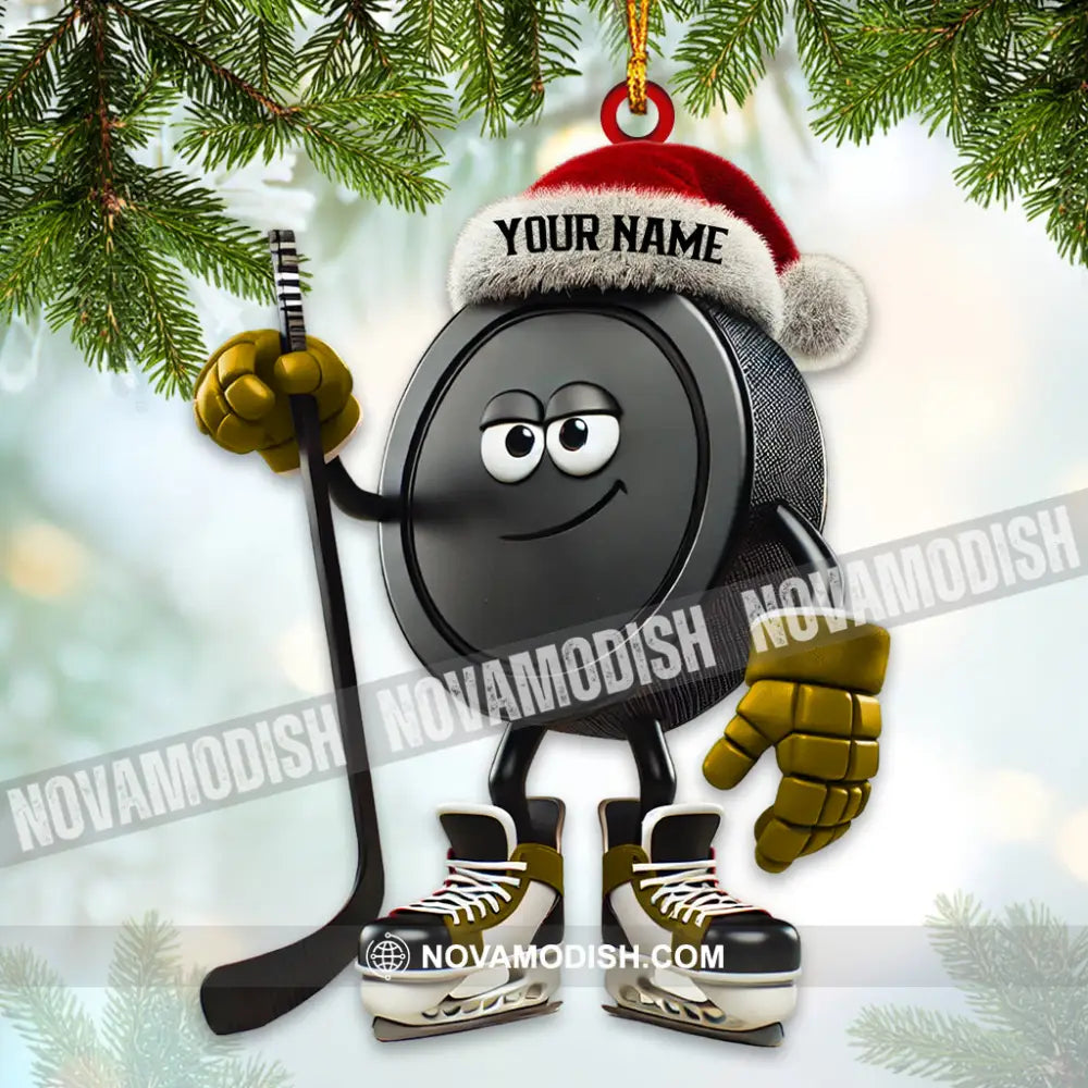 Custom Name Ice Hockey Ornament Christmas Gift