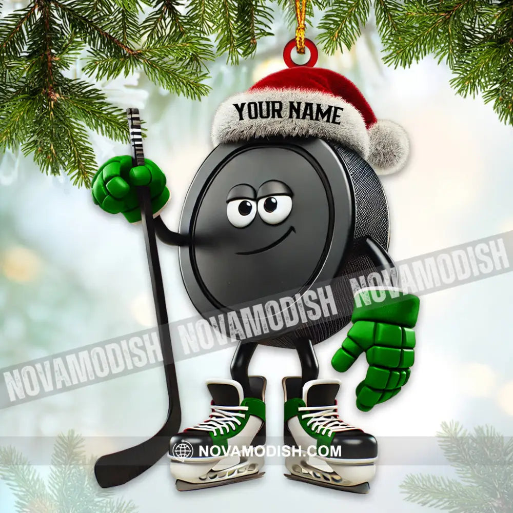 Custom Name Ice Hockey Ornament Christmas Gift