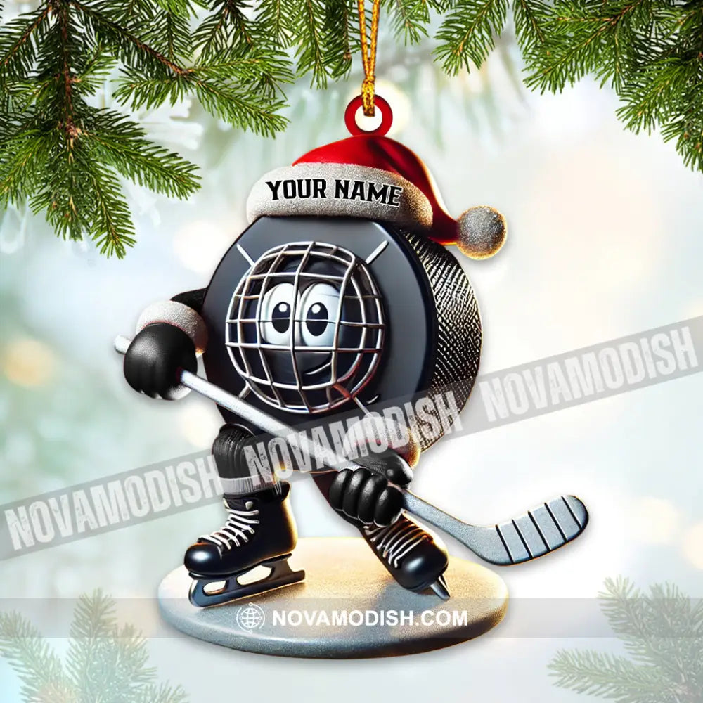 Custom Name Ice Hockey Ornament Christmas Gift