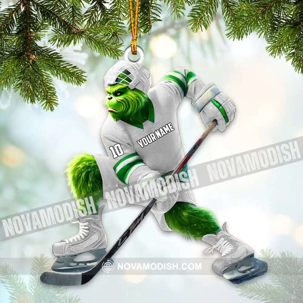 Custom Name Ice Hockey Ornament Christmas Gift Decoration