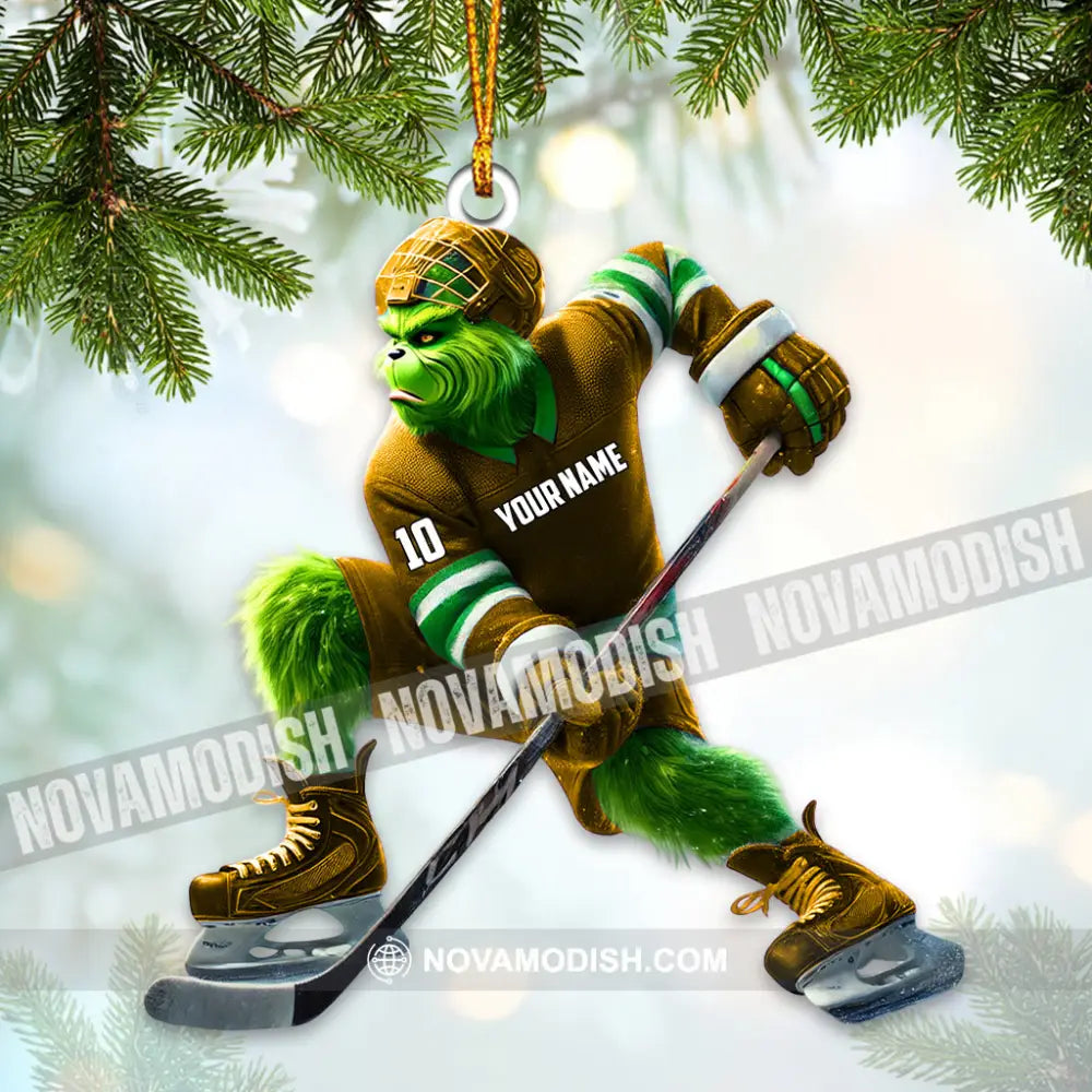 Custom Name Ice Hockey Ornament Christmas Gift Decoration