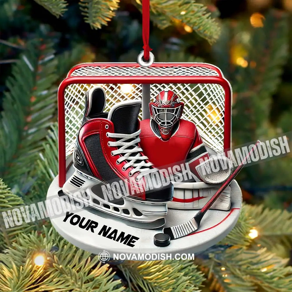 Custom Name Ice Hockey Ornament Christmas Gift Decoration