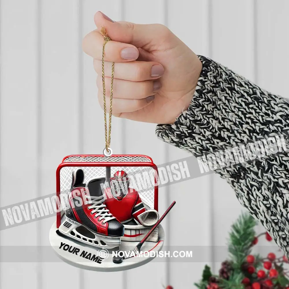 Custom Name Ice Hockey Ornament Christmas Gift Decoration