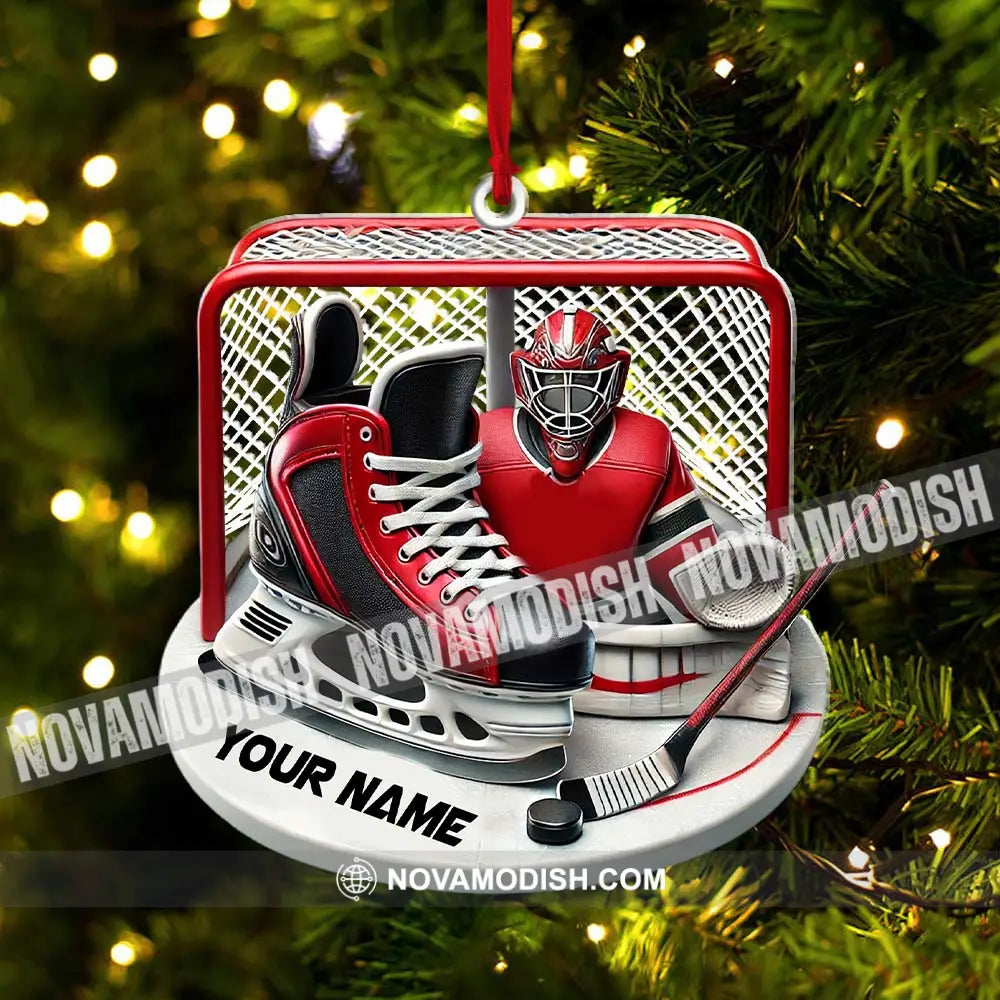 Custom Name Ice Hockey Ornament Christmas Gift Decoration