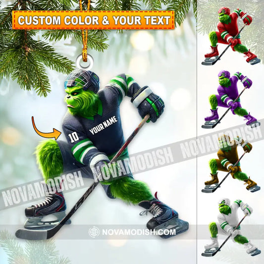 Custom Name Ice Hockey Ornament Christmas Gift Decoration