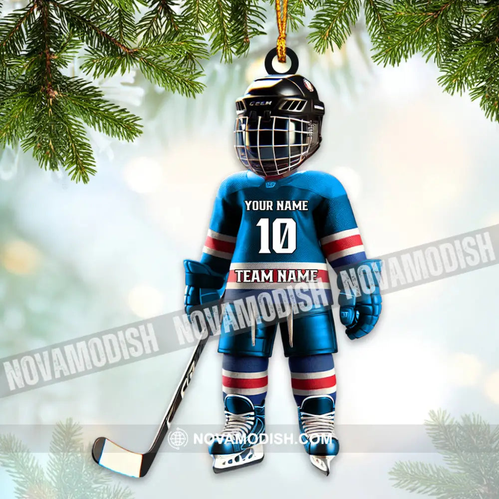 Custom Name Ice Hockey Ornament Christmas Gift Decoration