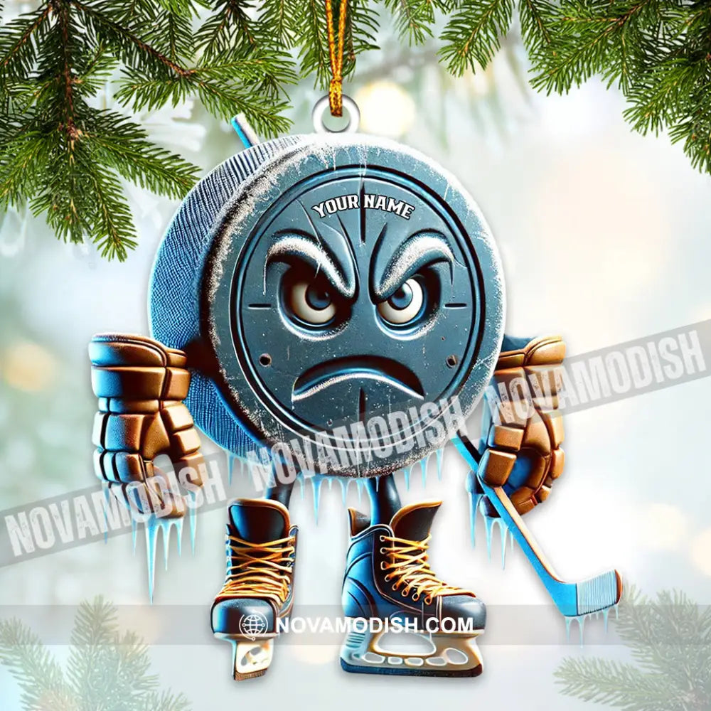 Custom Name Ice Hockey Ornament Lover Christmas Gift 3.54’’ / 1