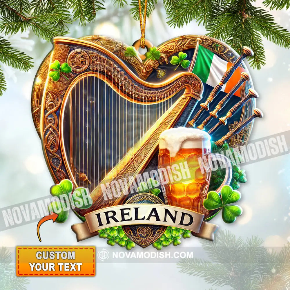 Custom Name Ireland Ornament Christmas Gift For Lover