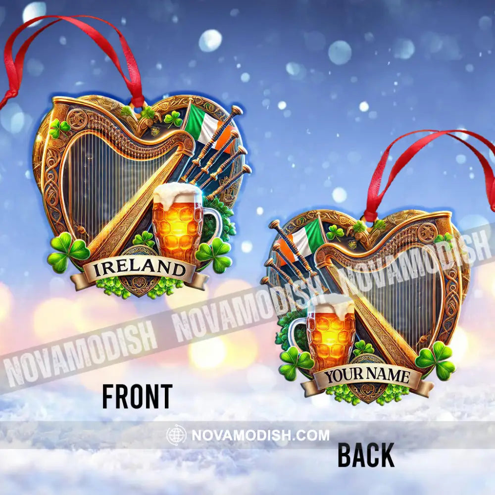 Custom Name Ireland Ornament Christmas Gift For Lover