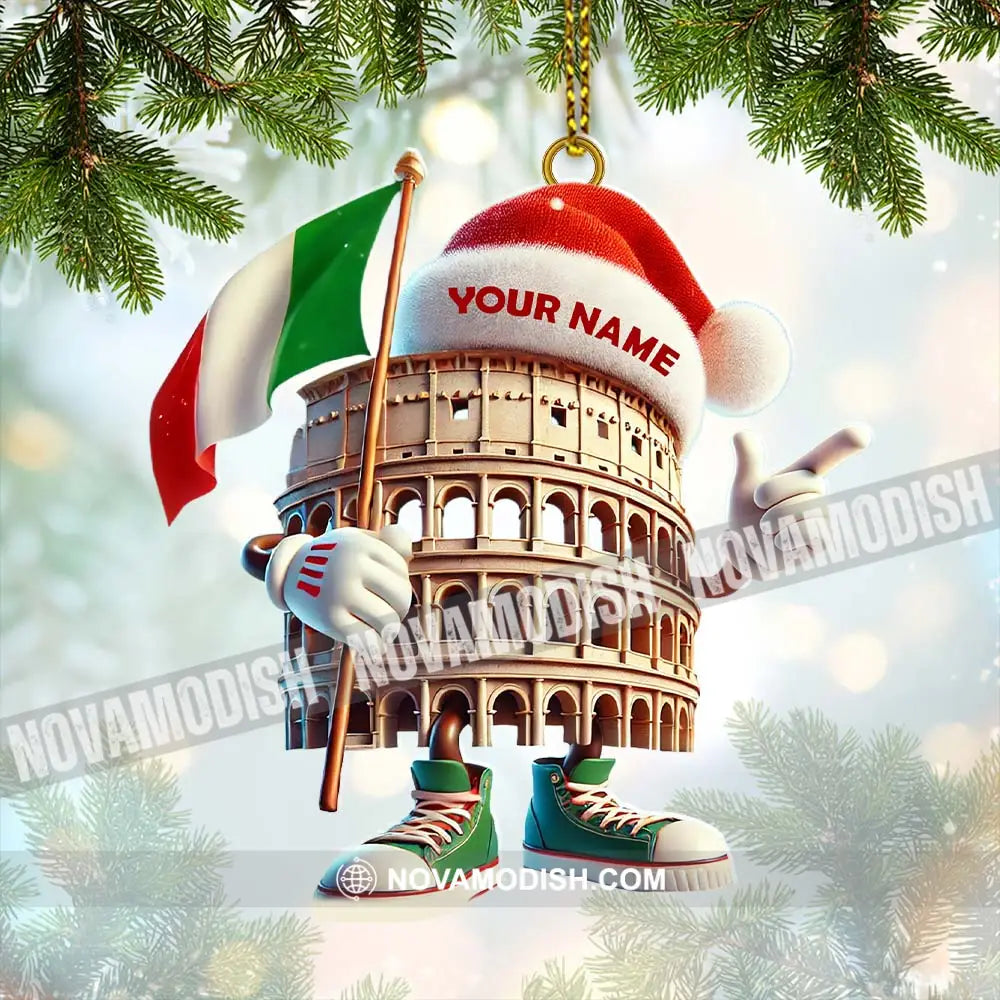 Custom Name Italy Ornament Lover Christmas Gift 3.54’’ / 1