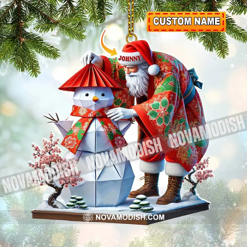 Custom Name Japan Santa Ornament Lover Christmas Gift