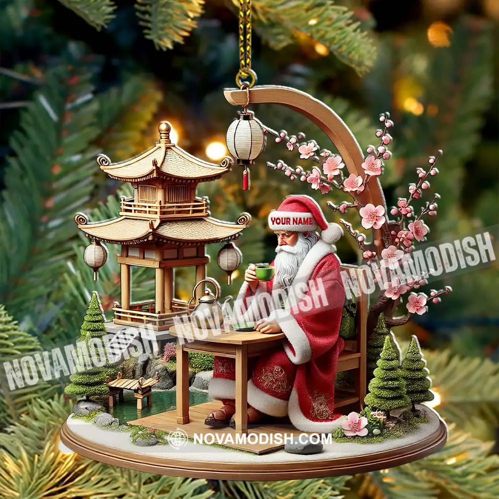 Custom Name Japan Santa Ornament Lover Christmas Gift