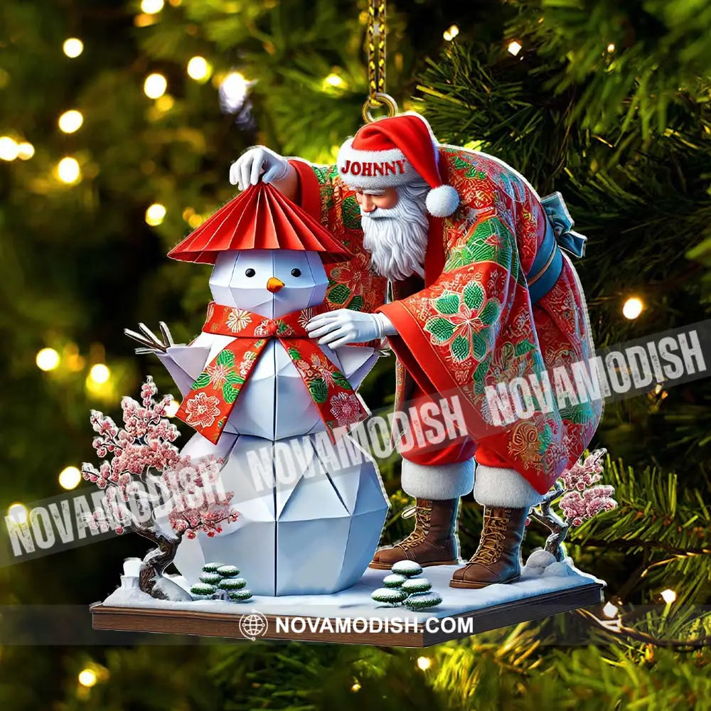 Custom Name Japan Santa Ornament Lover Christmas Gift