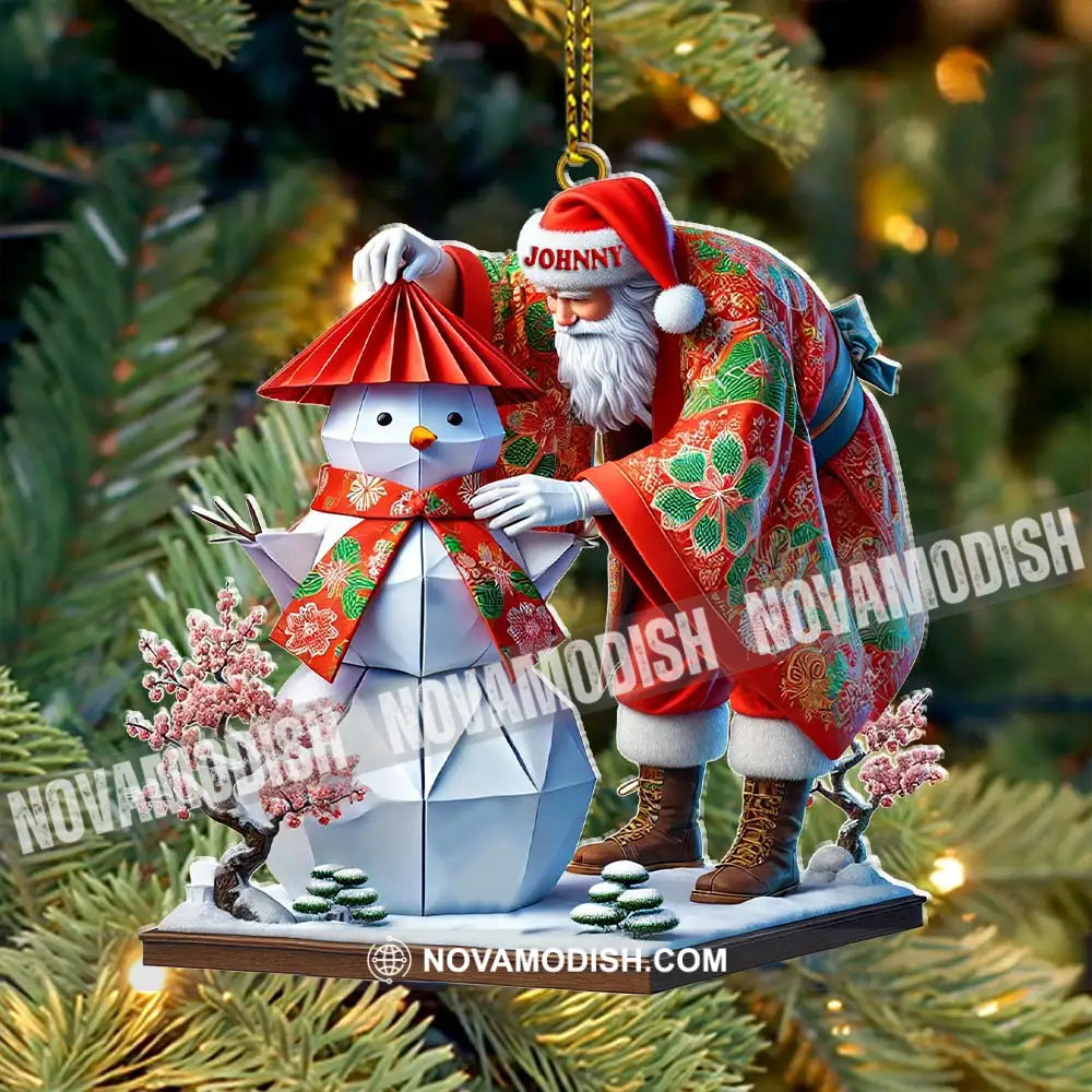 Custom Name Japan Santa Ornament Lover Christmas Gift