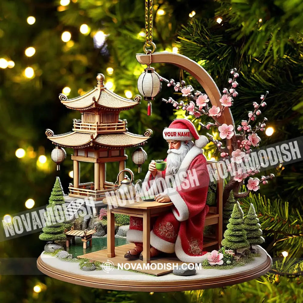 Custom Name Japan Santa Ornament Lover Christmas Gift