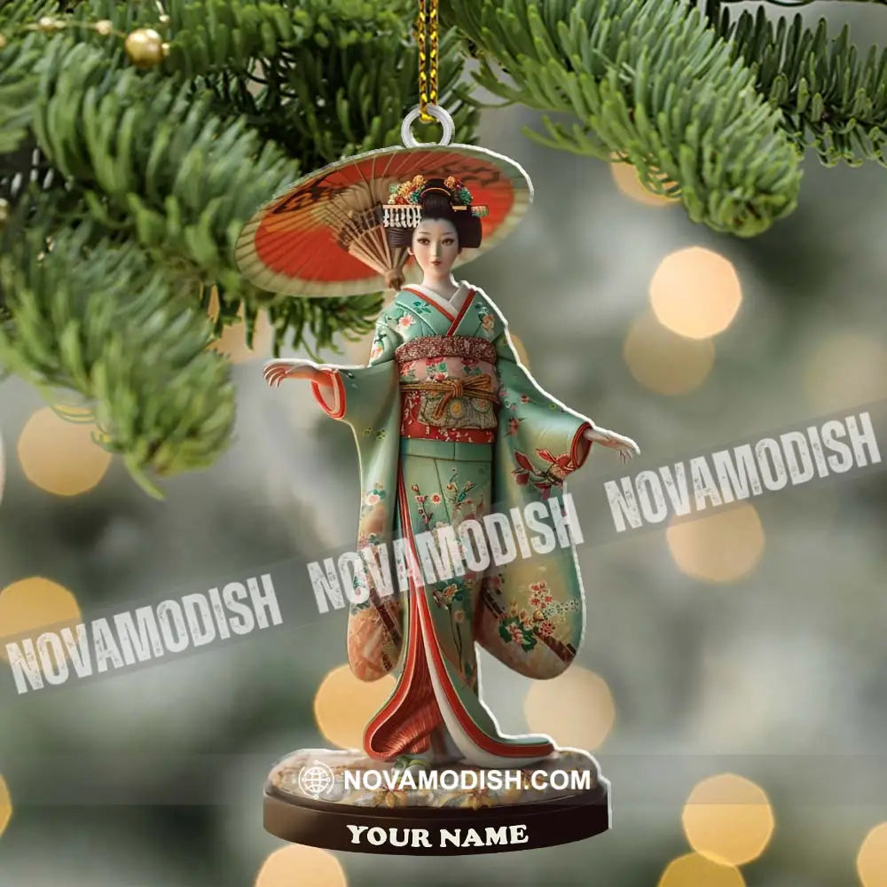 Custom Name Japanese Kimono Ornament Lover Christmas Gift