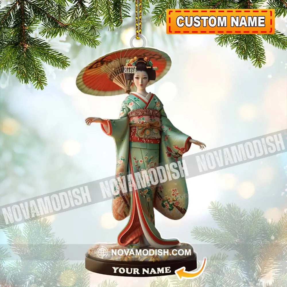 Custom Name Japanese Kimono Ornament Lover Christmas Gift