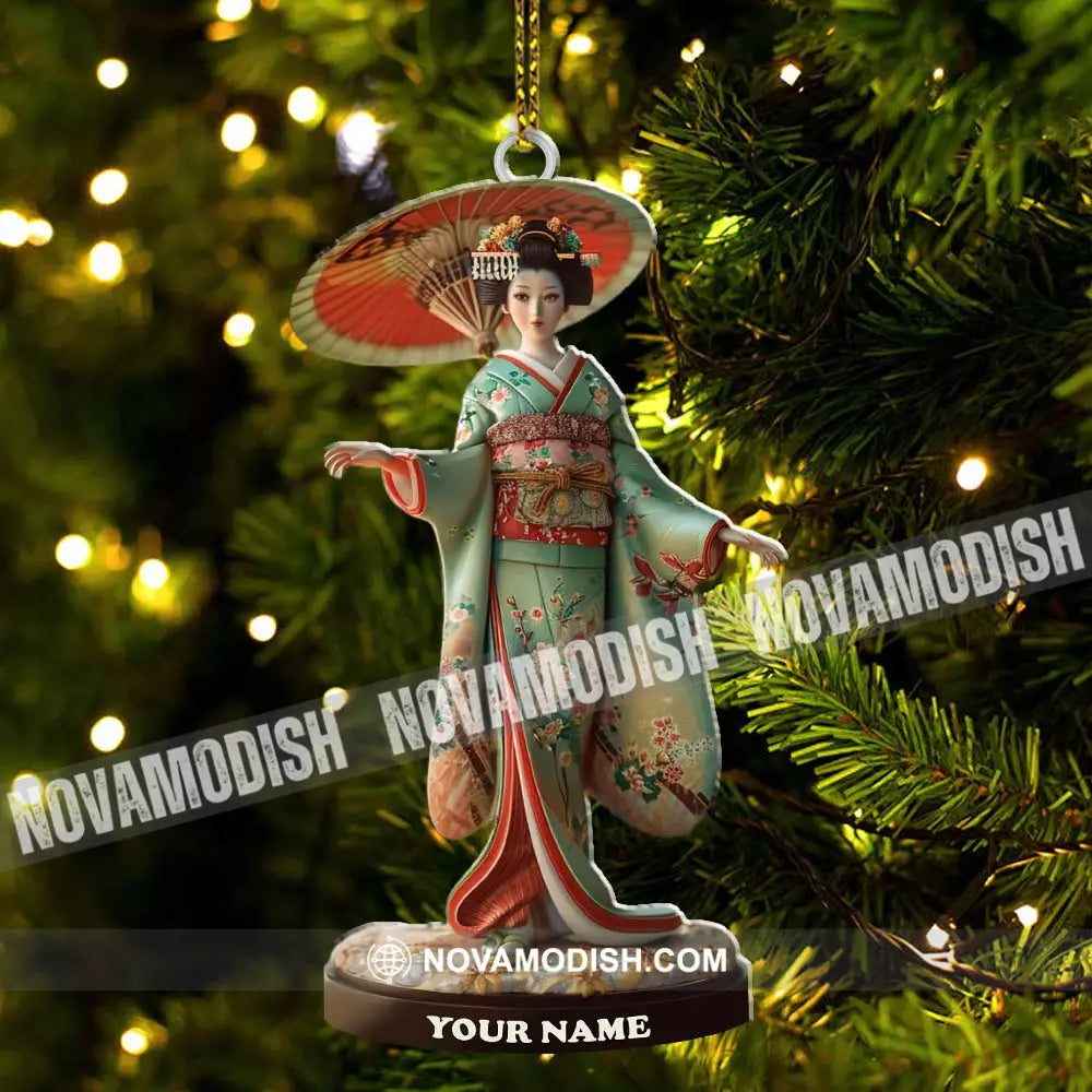 Custom Name Japanese Kimono Ornament Lover Christmas Gift