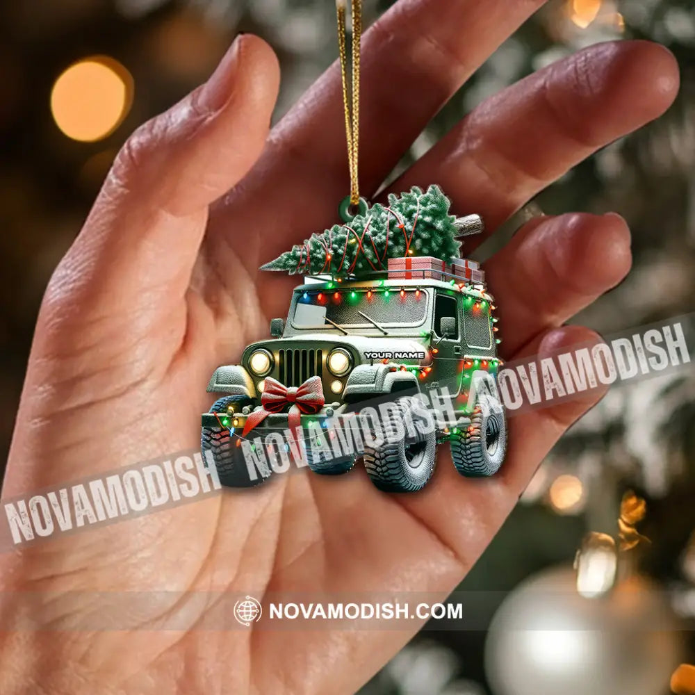 Custom Name Jeep Ornament Christmas Gift For Lover