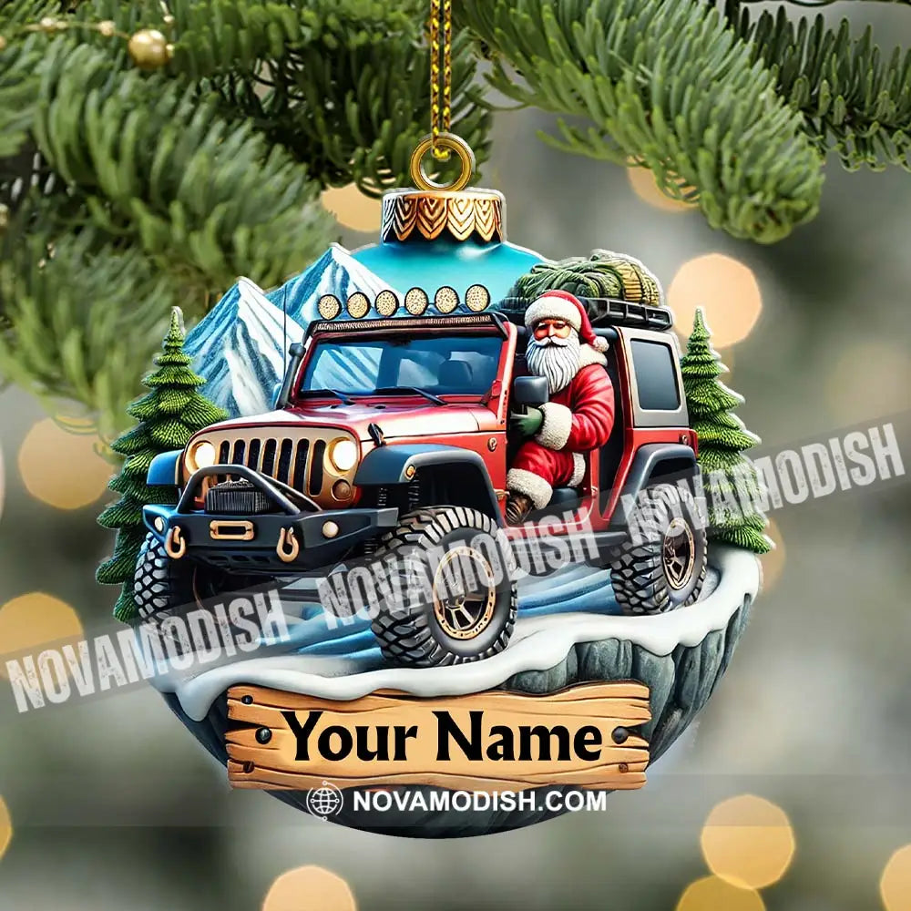 Custom Name Santa Ride Ornament Christmas Gift