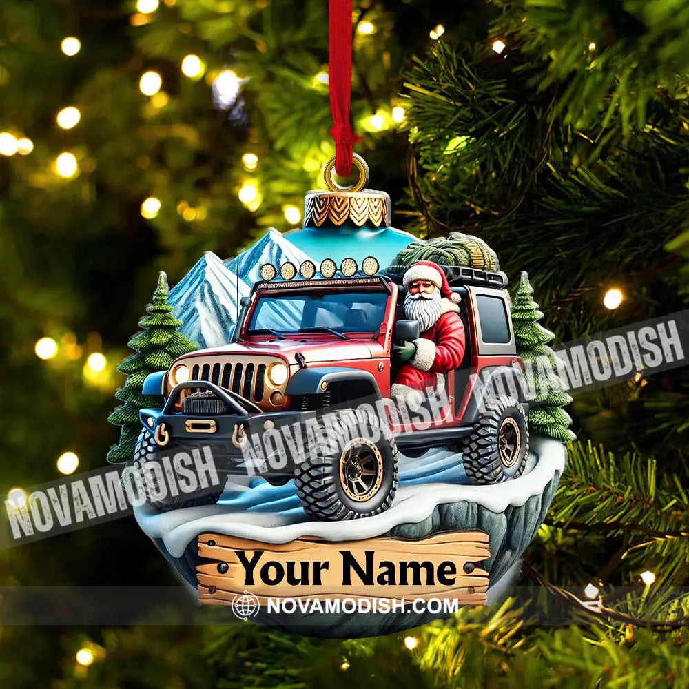 Custom Name Santa Ride Ornament Christmas Gift