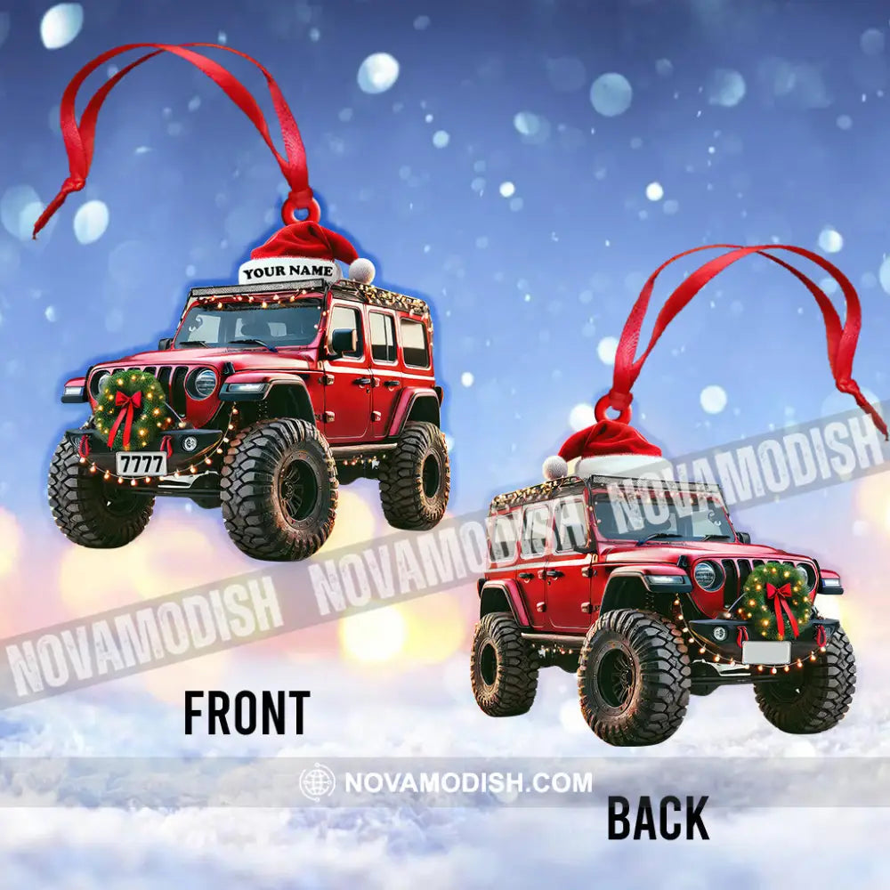 Custom Name Jeep Ornament Christmas Gift For Lover