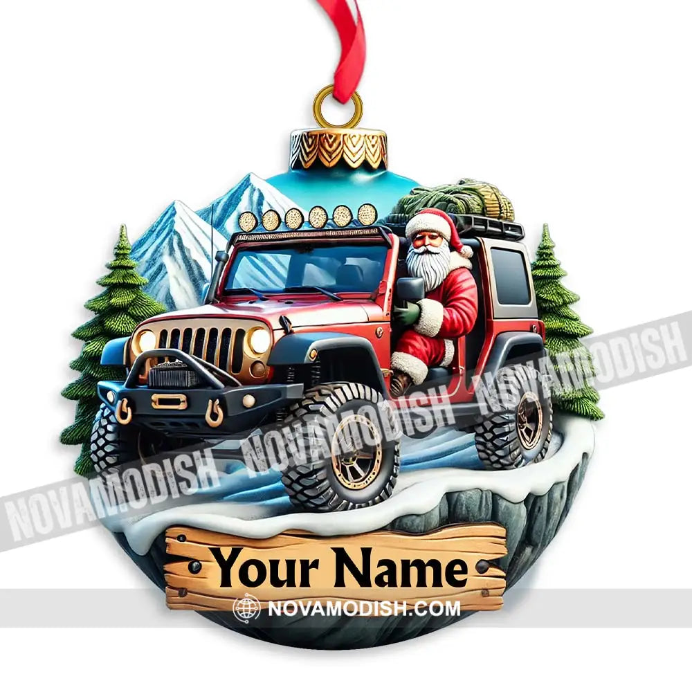 Custom Name Santa Ride Ornament Christmas Gift 3.54’’ / 1