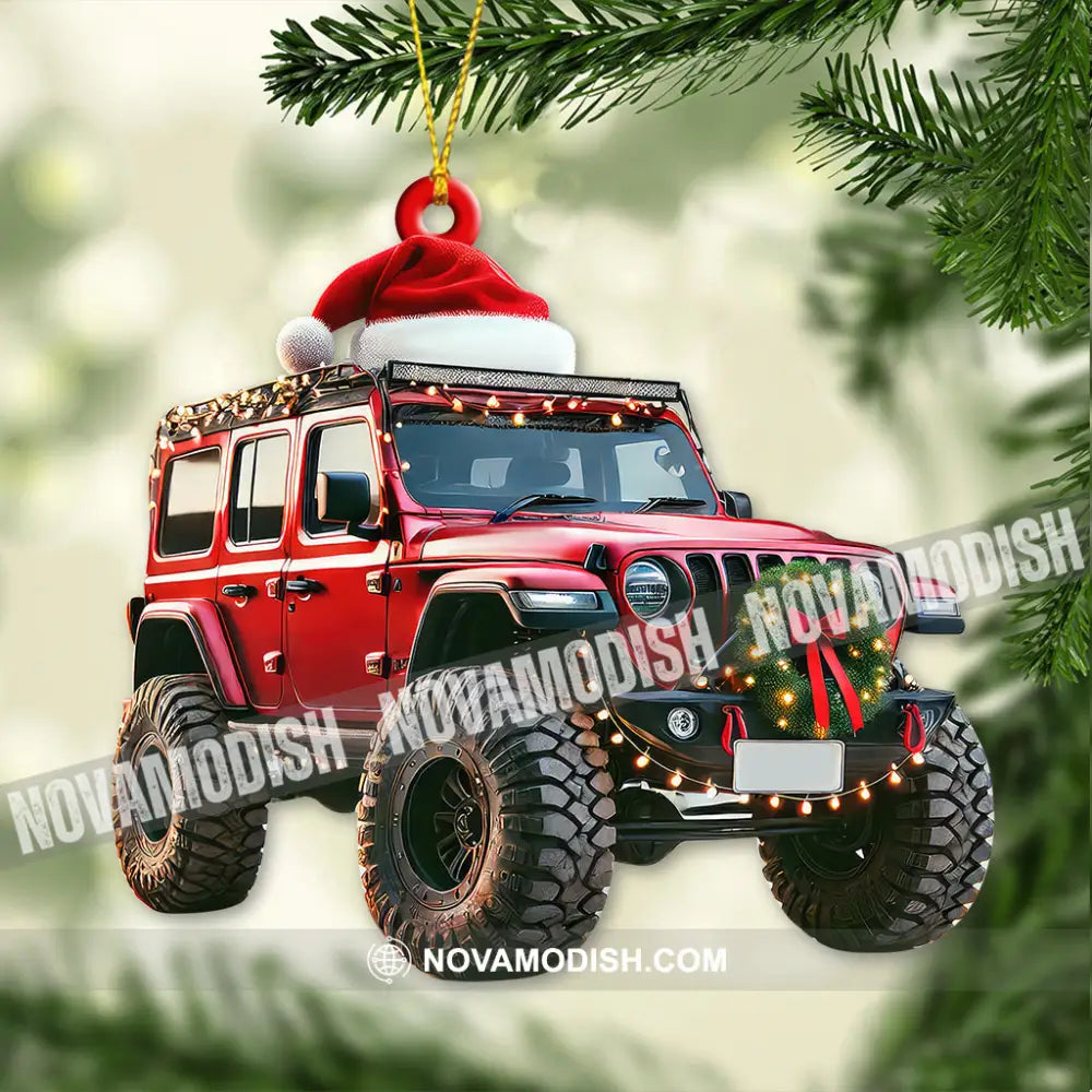 Custom Name Jeep Ornament Christmas Gift For Lover 3.54’’ / 1