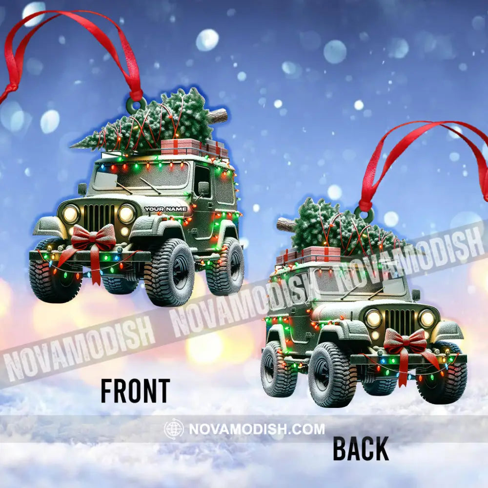 Custom Name Jeep Ornament Christmas Gift For Lover