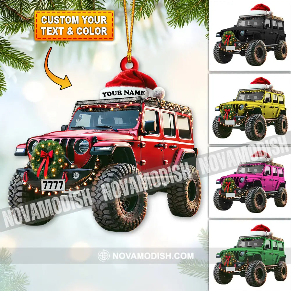 Custom Name Jeep Ornament Christmas Gift For Lover