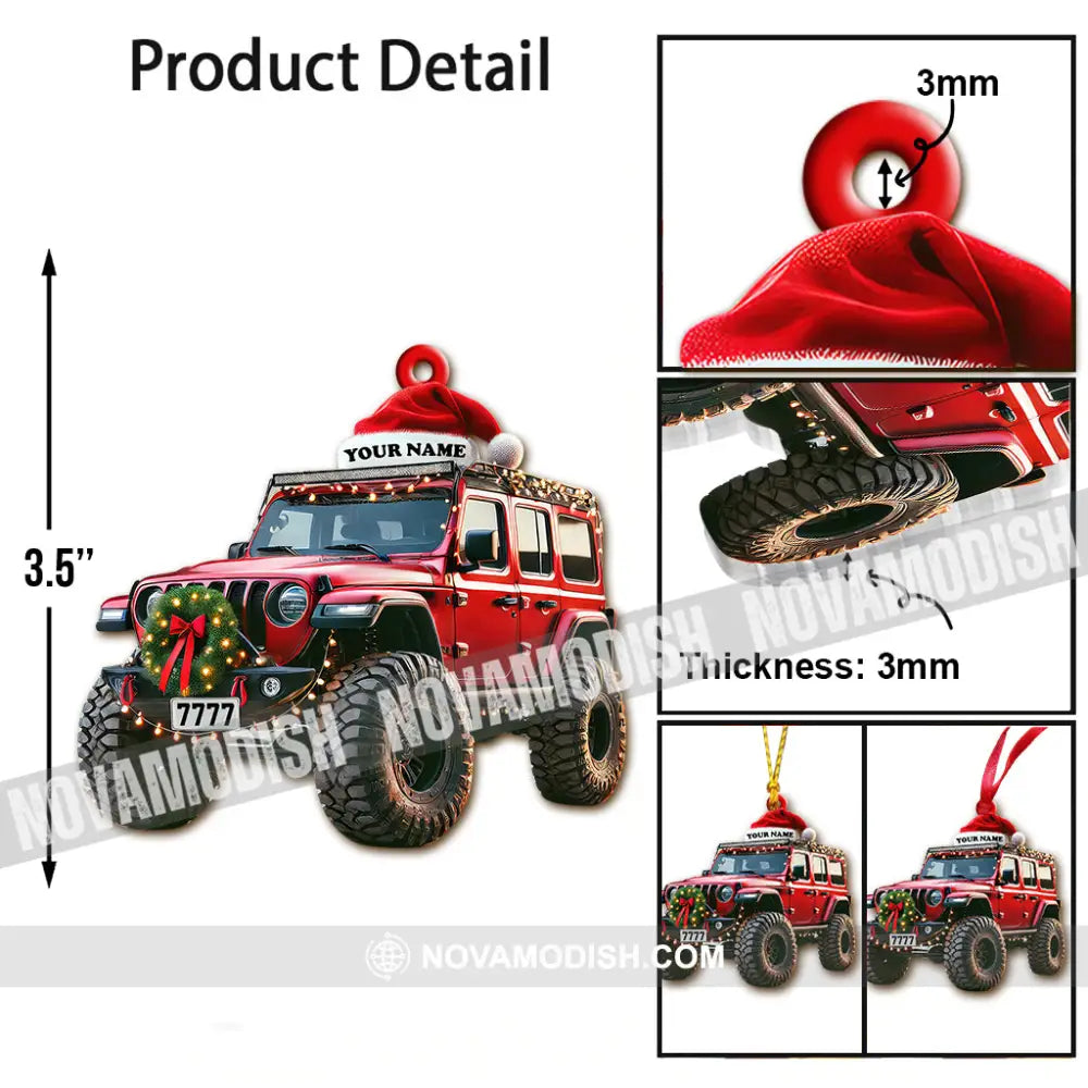 Custom Name Jeep Ornament Christmas Gift For Lover