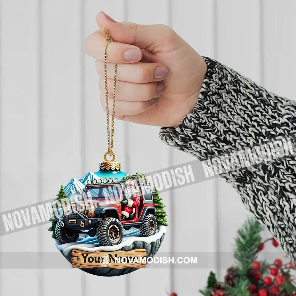 Custom Name Santa Ride Ornament Christmas Gift