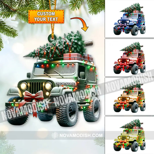 Custom Name Jeep Ornament Christmas Gift For Lover