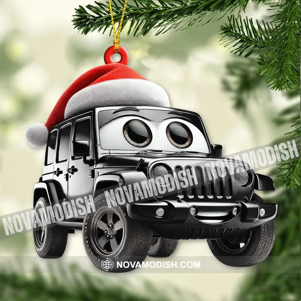 Custom Name Jeep Ornament Lover Christmas Gift 3.54’’ / 1