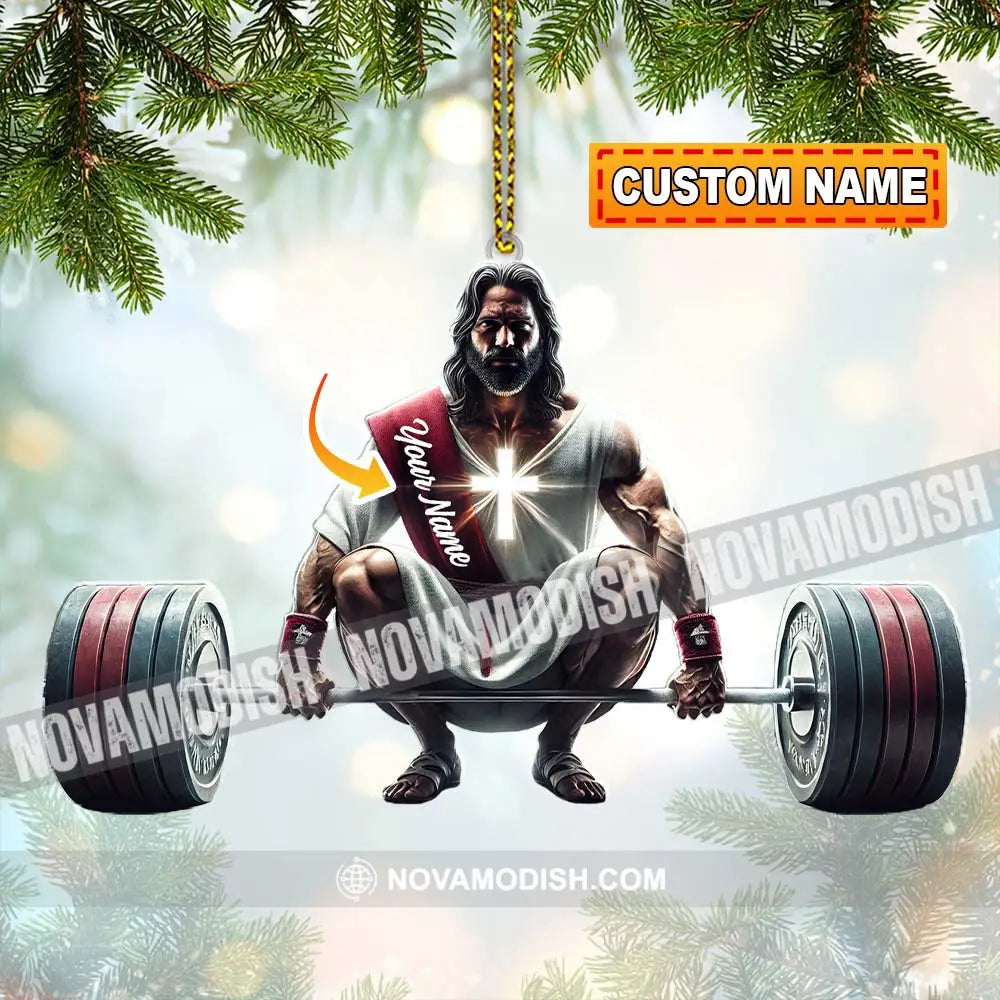 Custom Name Jesus Gym Ornament Gymnastics Christmas Decoration