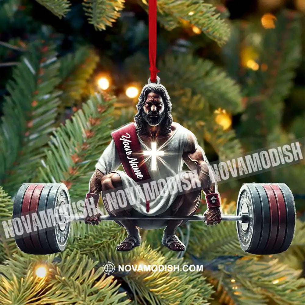 Custom Name Jesus Gym Ornament Gymnastics Christmas Decoration