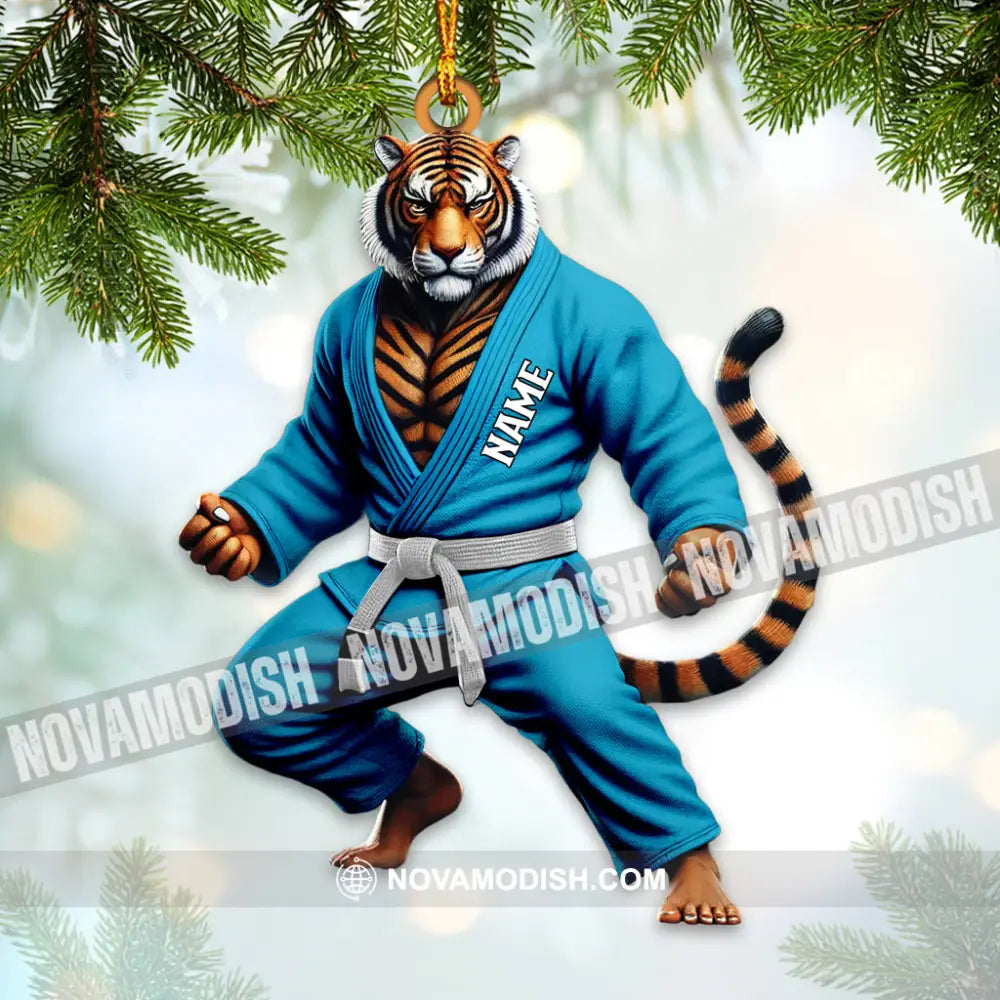 Custom Name Jiu Jutsu Tiger Ornament Christmas Gift