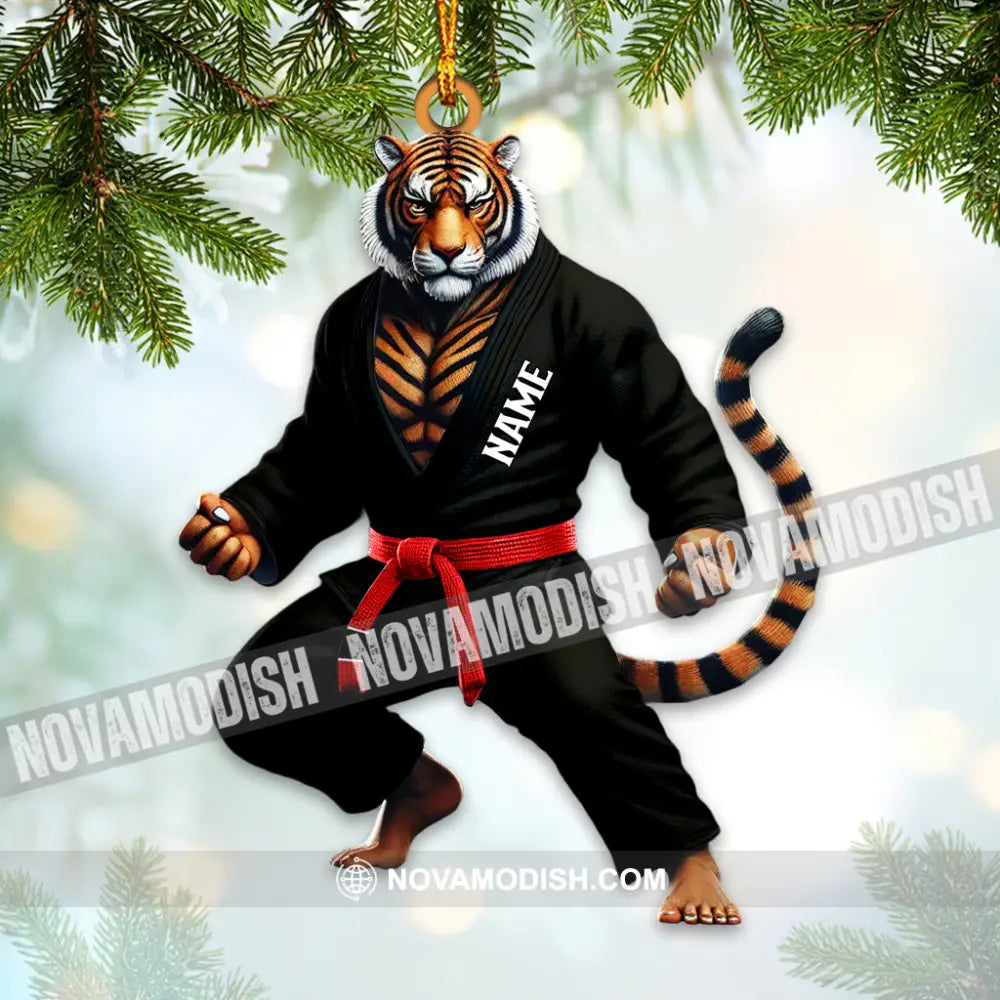 Custom Name Jiu Jutsu Tiger Ornament Christmas Gift